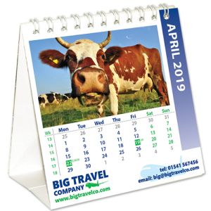 Custom personalised Mini Easel Calendars for any desk
